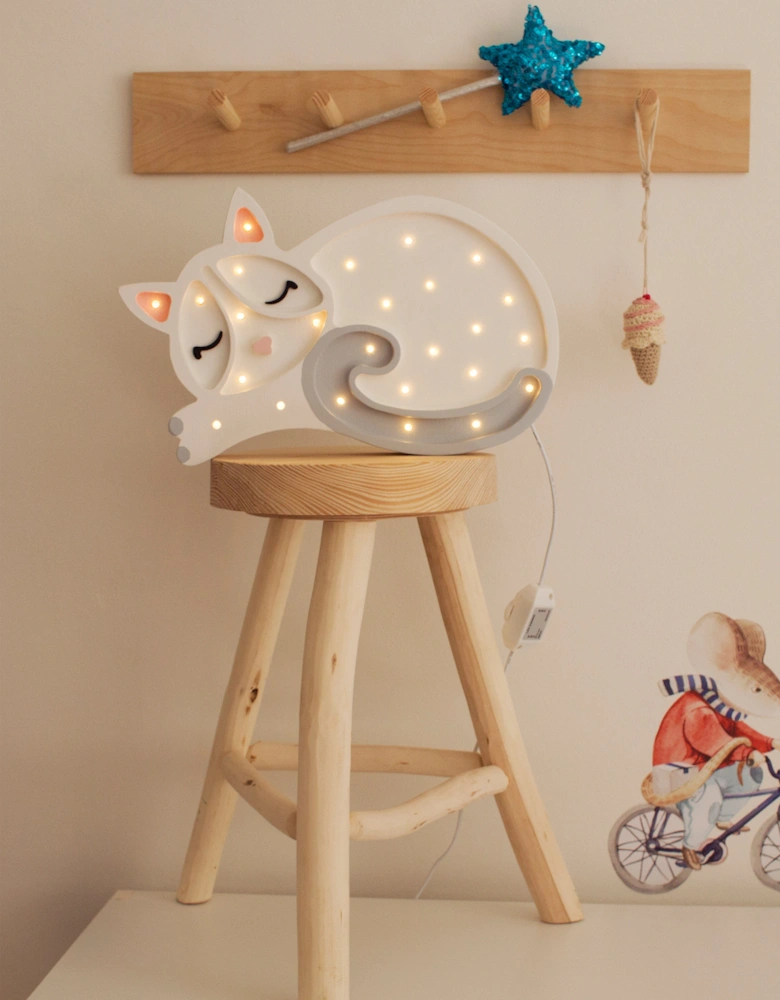 Cat Lamp in White (20.5x38x5.5 cm)