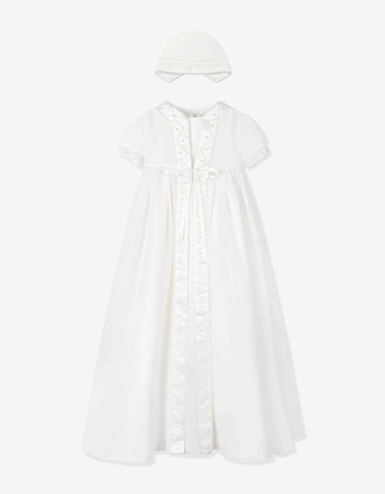 Baby Girls Christening Robe, Coat and Bonnet in Ivory