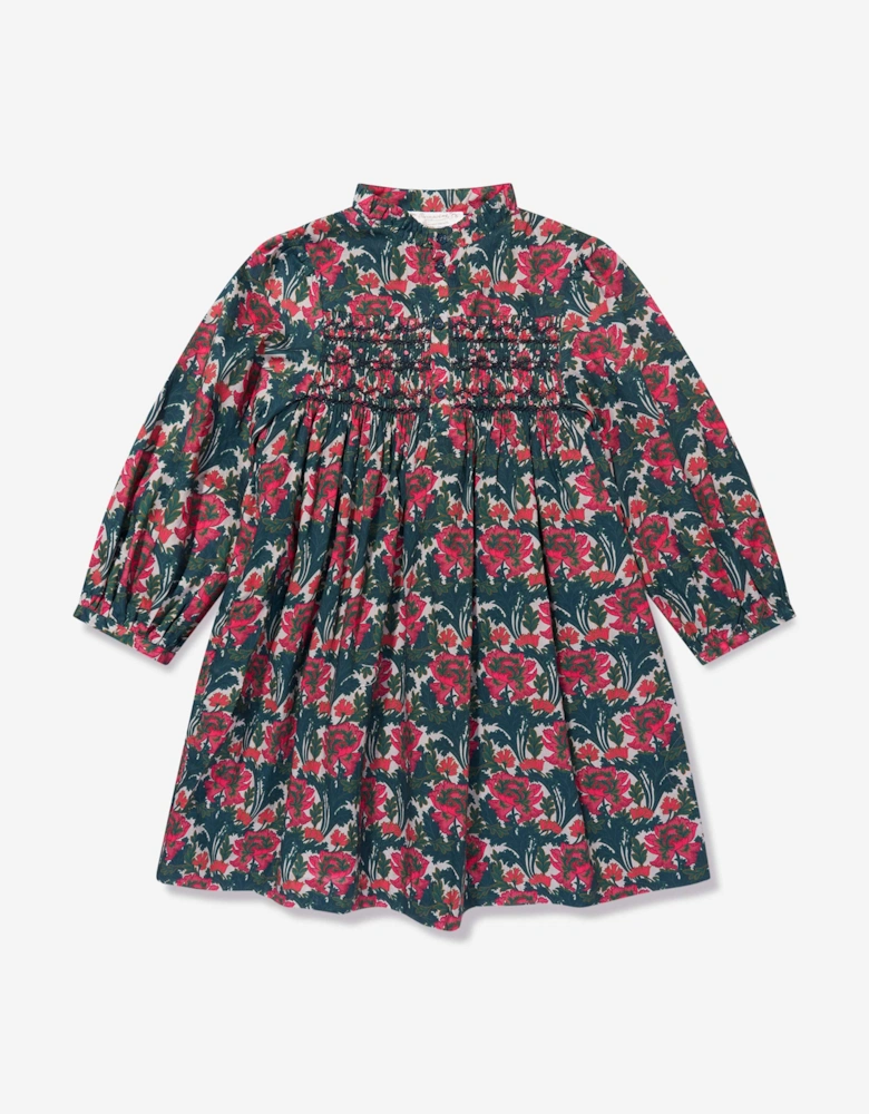 Girls Tamsin Smocked Dress in Multicolour