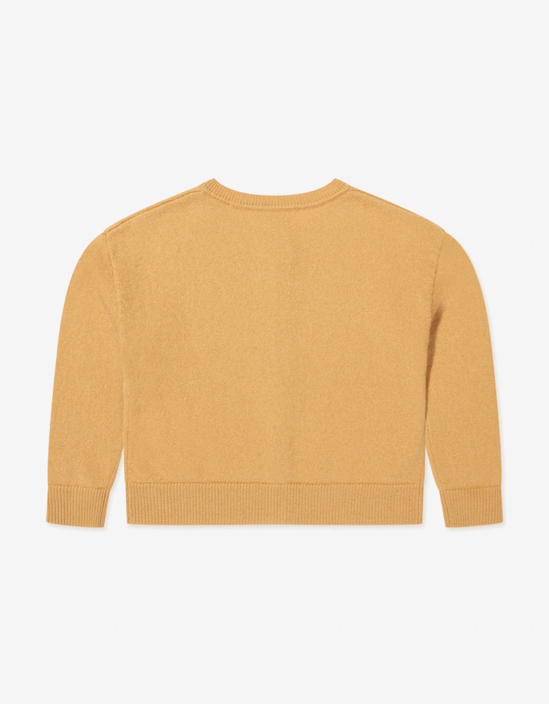 Girls Tabara Cashmere Cardigan in Yellow