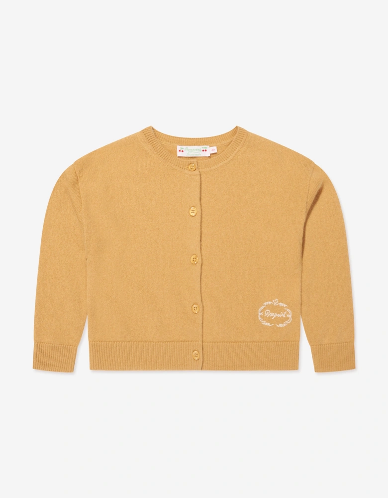 Girls Tabara Cashmere Cardigan in Yellow