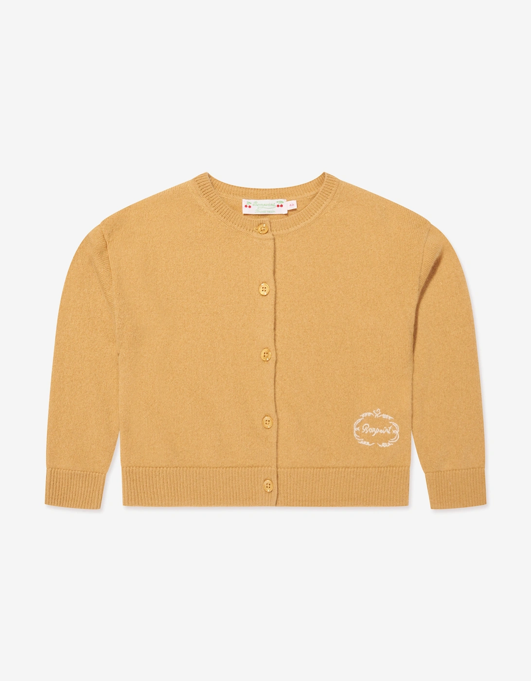 Girls Tabara Cashmere Cardigan in Yellow, 5 of 4
