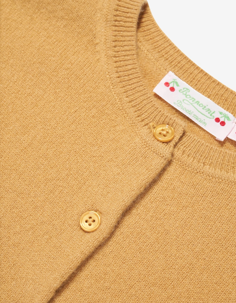 Girls Tabara Cashmere Cardigan in Yellow