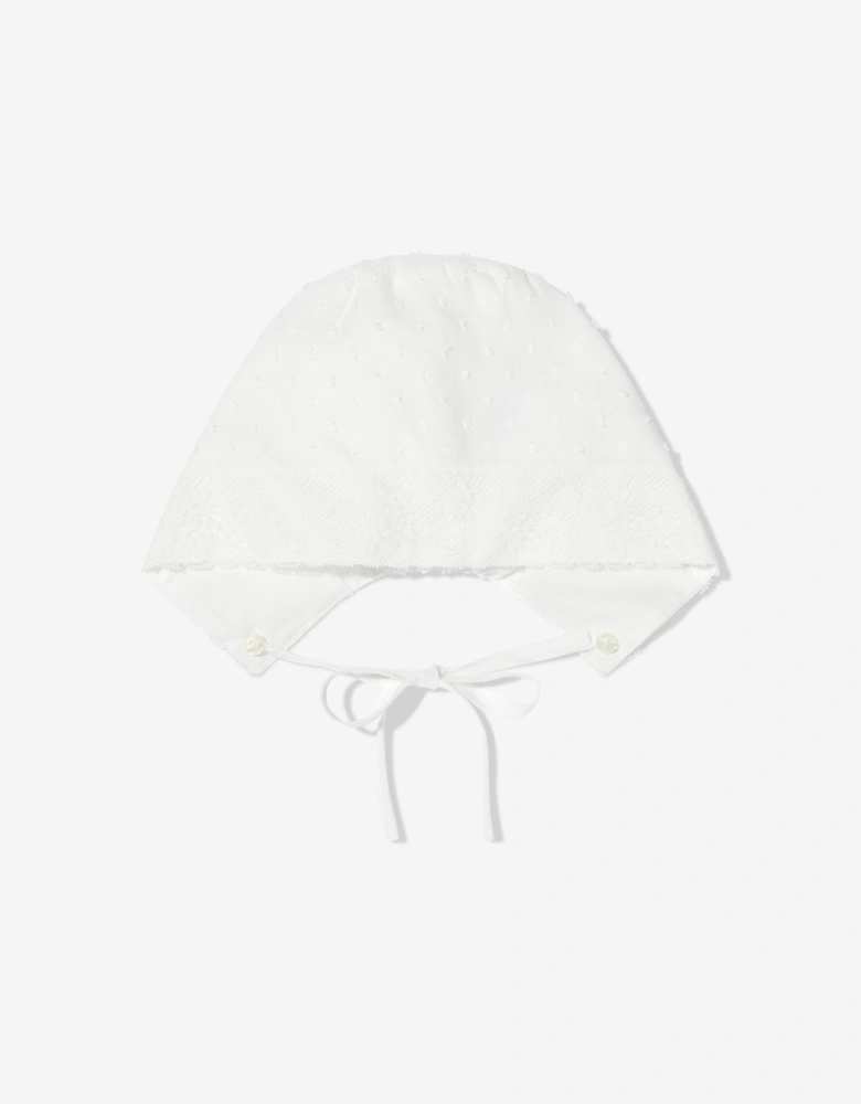Baby Girls Dress and Bonnet in Ivory