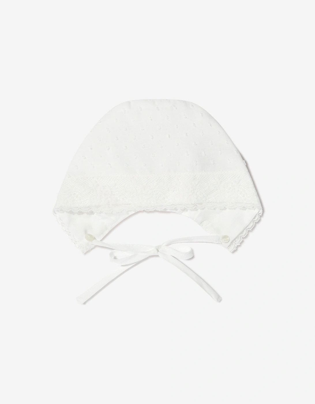 Baby Girls Bubble Romper and Bonnet in Ivory