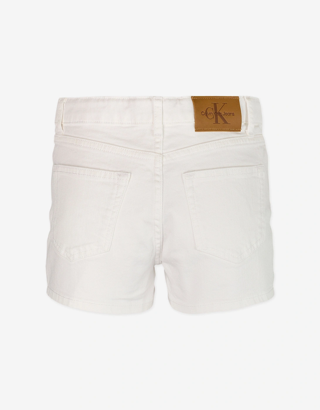 Girls Relaxed Denim Shorts in White