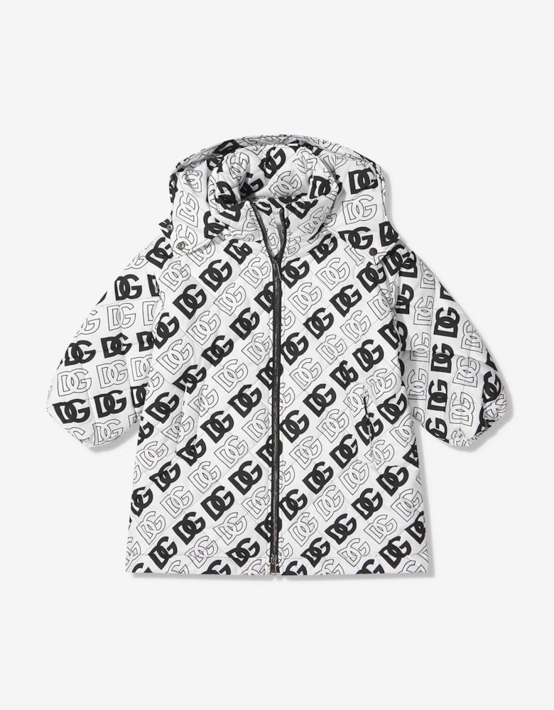Kids All Over Logo Print Hooded Jacket