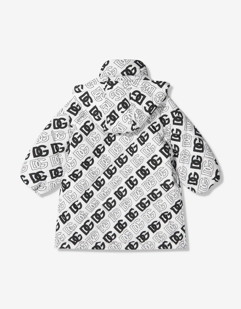 Kids All Over Logo Print Hooded Jacket