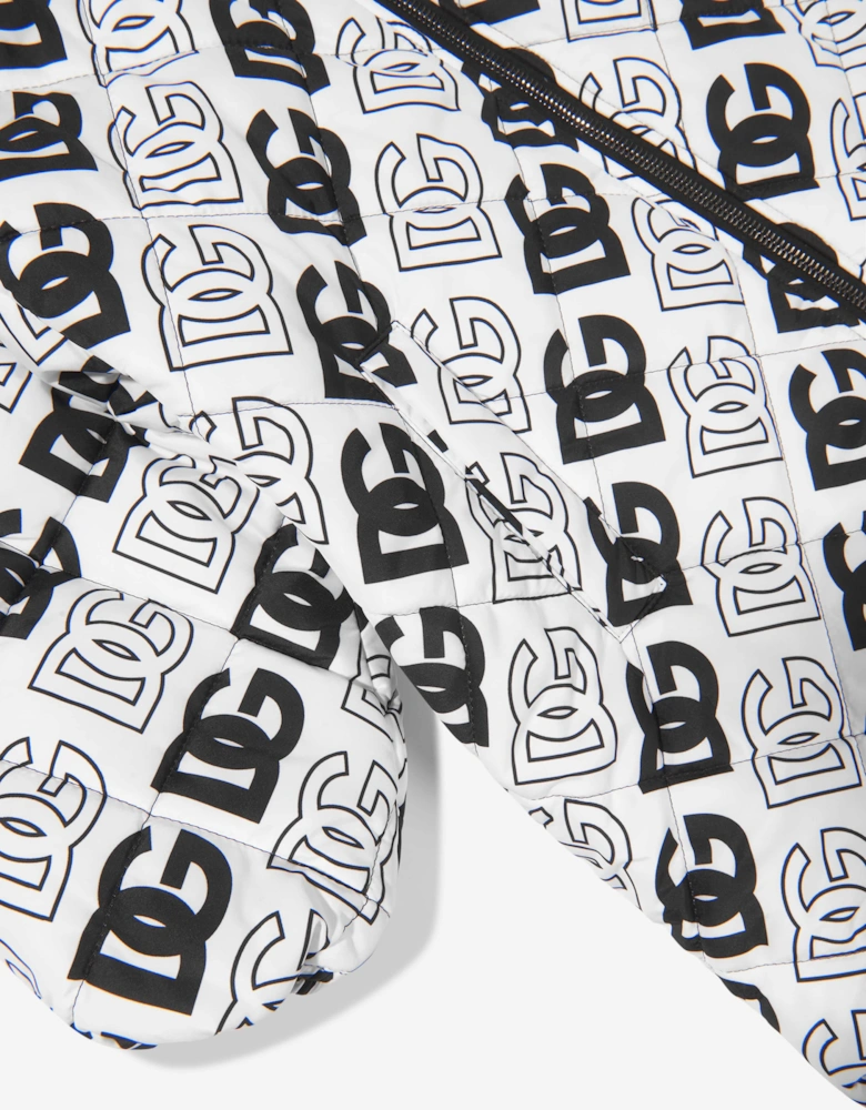 Kids All Over Logo Print Hooded Jacket