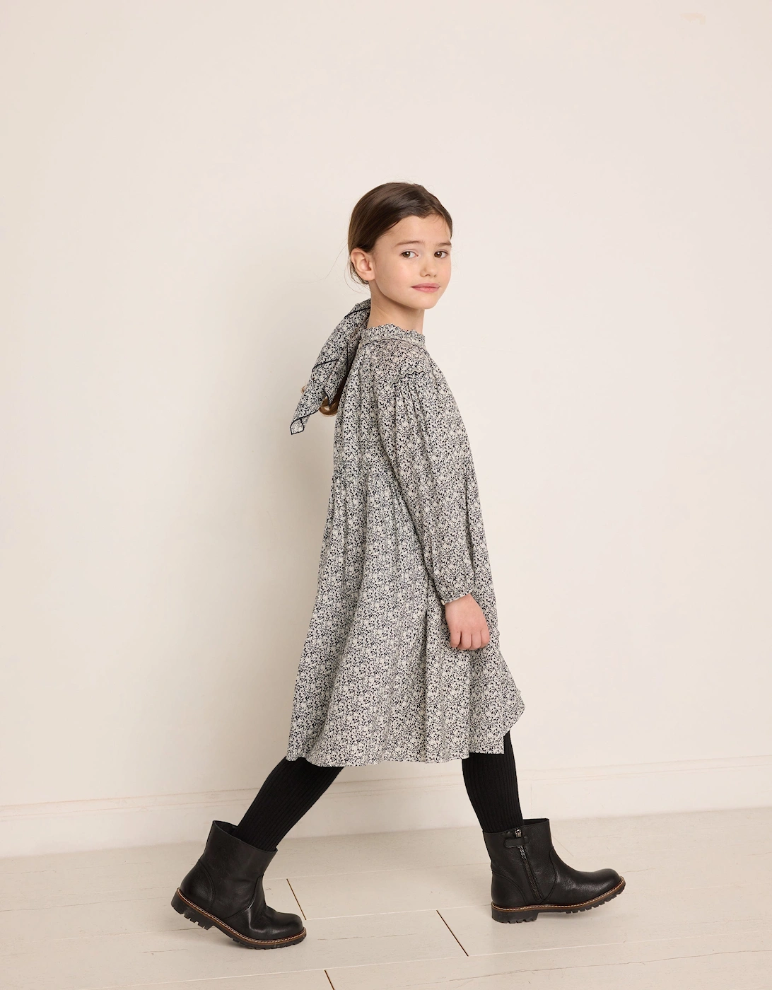 Girls Bluebell Cotton Dress in Blue