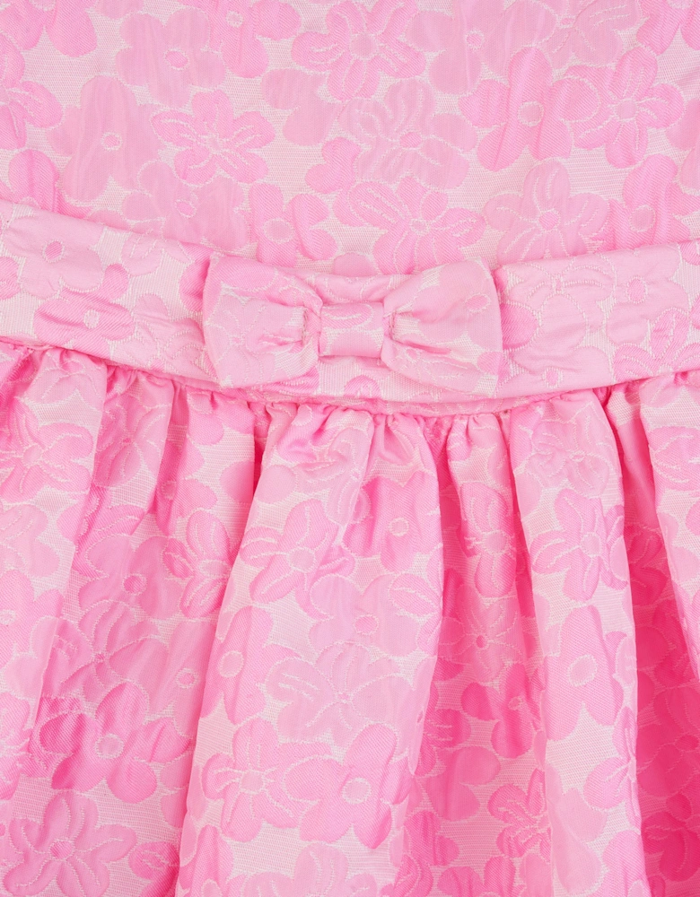 Girls Daisy Damask Party Dress in Pink