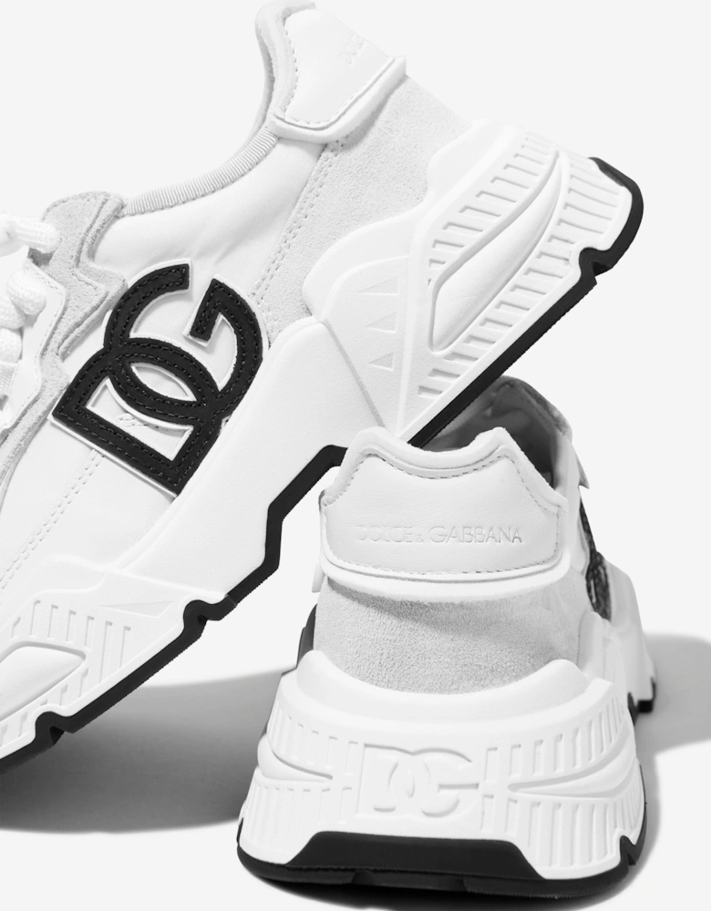 Kids Mixed Materials Daymaster Trainers in White