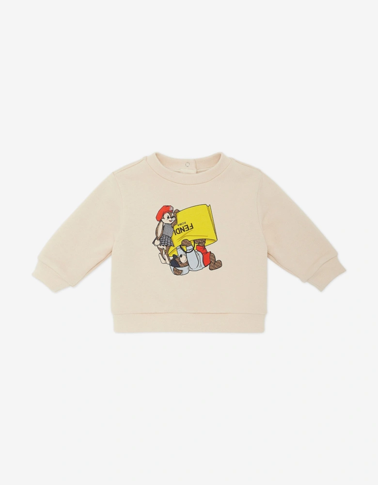 Baby Graphic Sweatshirt in Beige