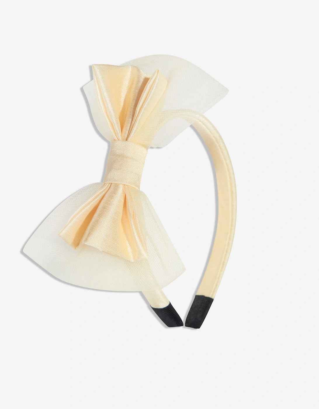 Girls Tulle Bow Headband in Yellow, 5 of 4