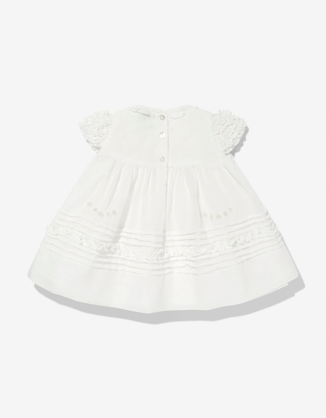Baby Girls Dress and Bonnet in Ivory