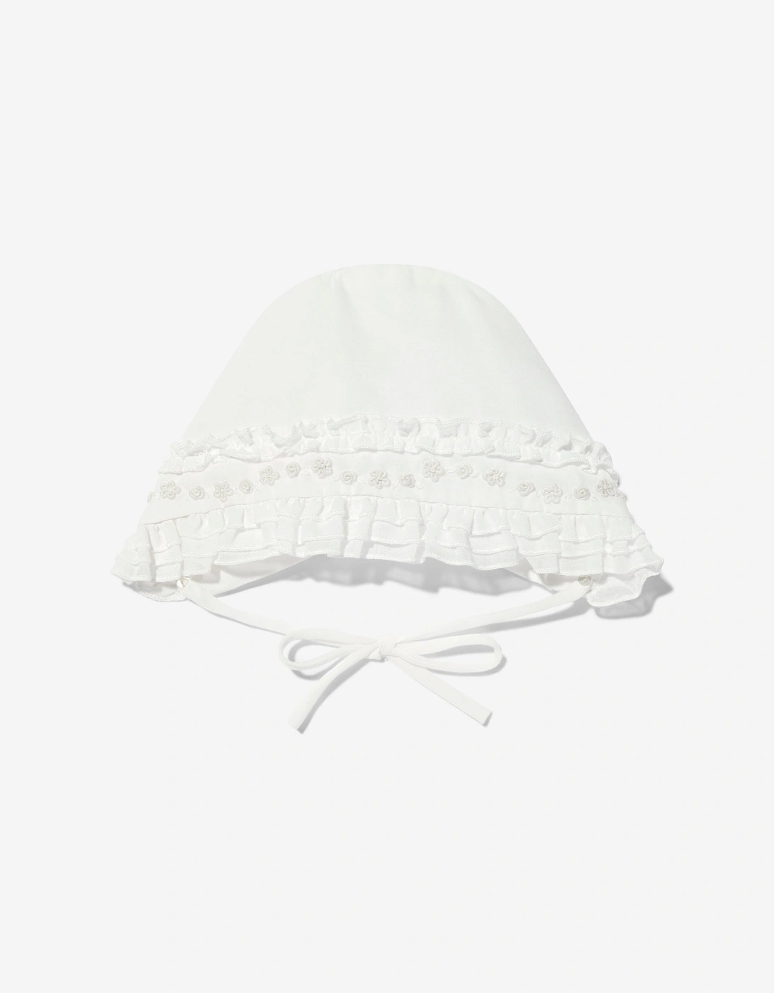 Baby Girls Dress and Bonnet in Ivory