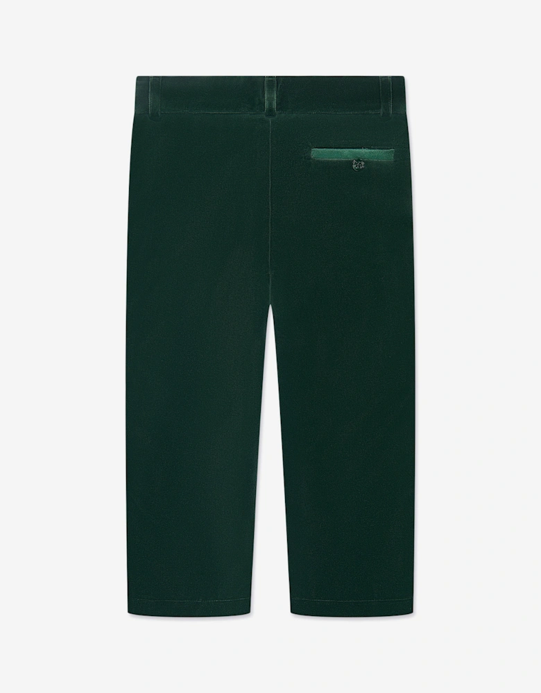Boys Cotton Trousers in Green