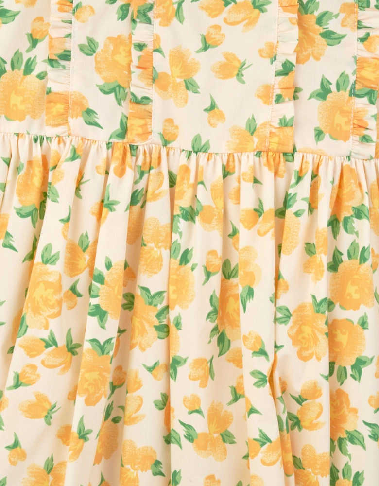 Girls Marigold Frill Dress in Yellow