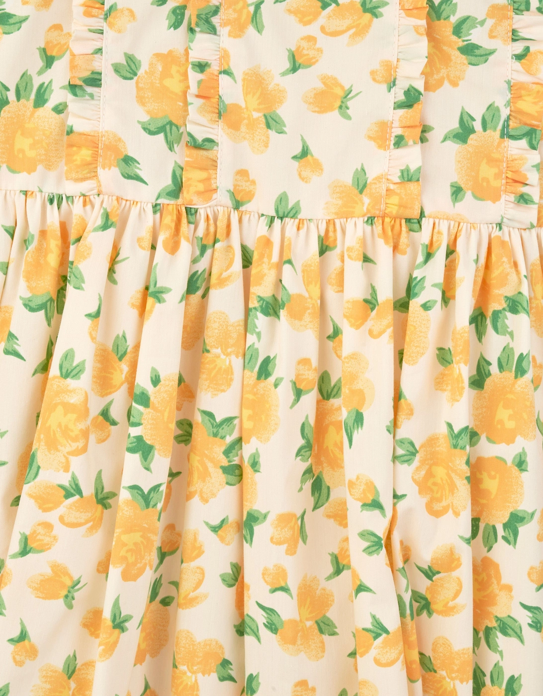 Girls Marigold Frill Dress in Yellow