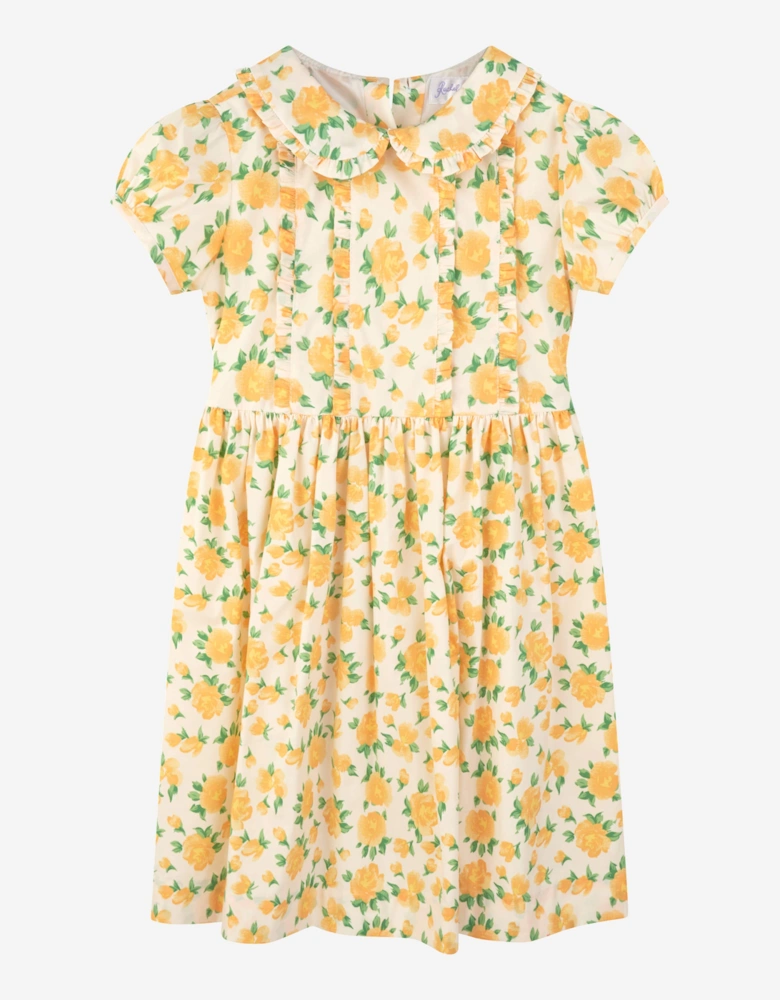 Girls Marigold Frill Dress in Yellow