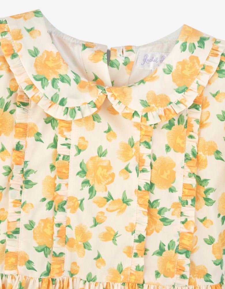 Girls Marigold Frill Dress in Yellow