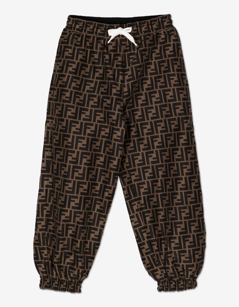 Kids FF Logo Joggers in Brown