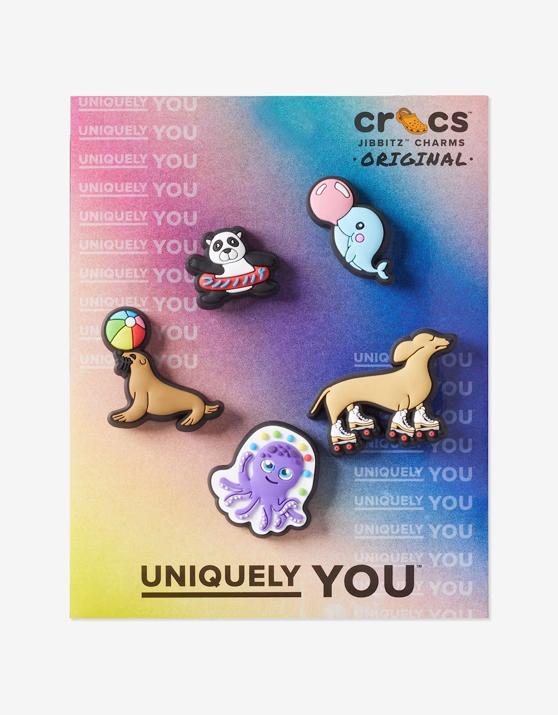 Kids Fun Animal Friends Jibbitz™ Charm 5 Pack in Multicolour