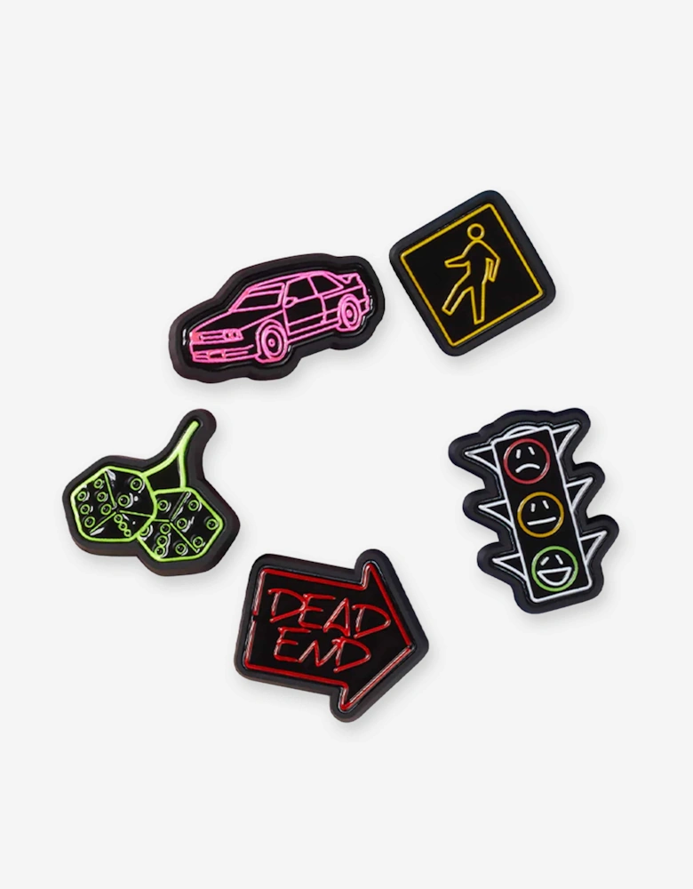 Kids Reflective Street Jibbitz™ Charm 5 Pack in Multicolour