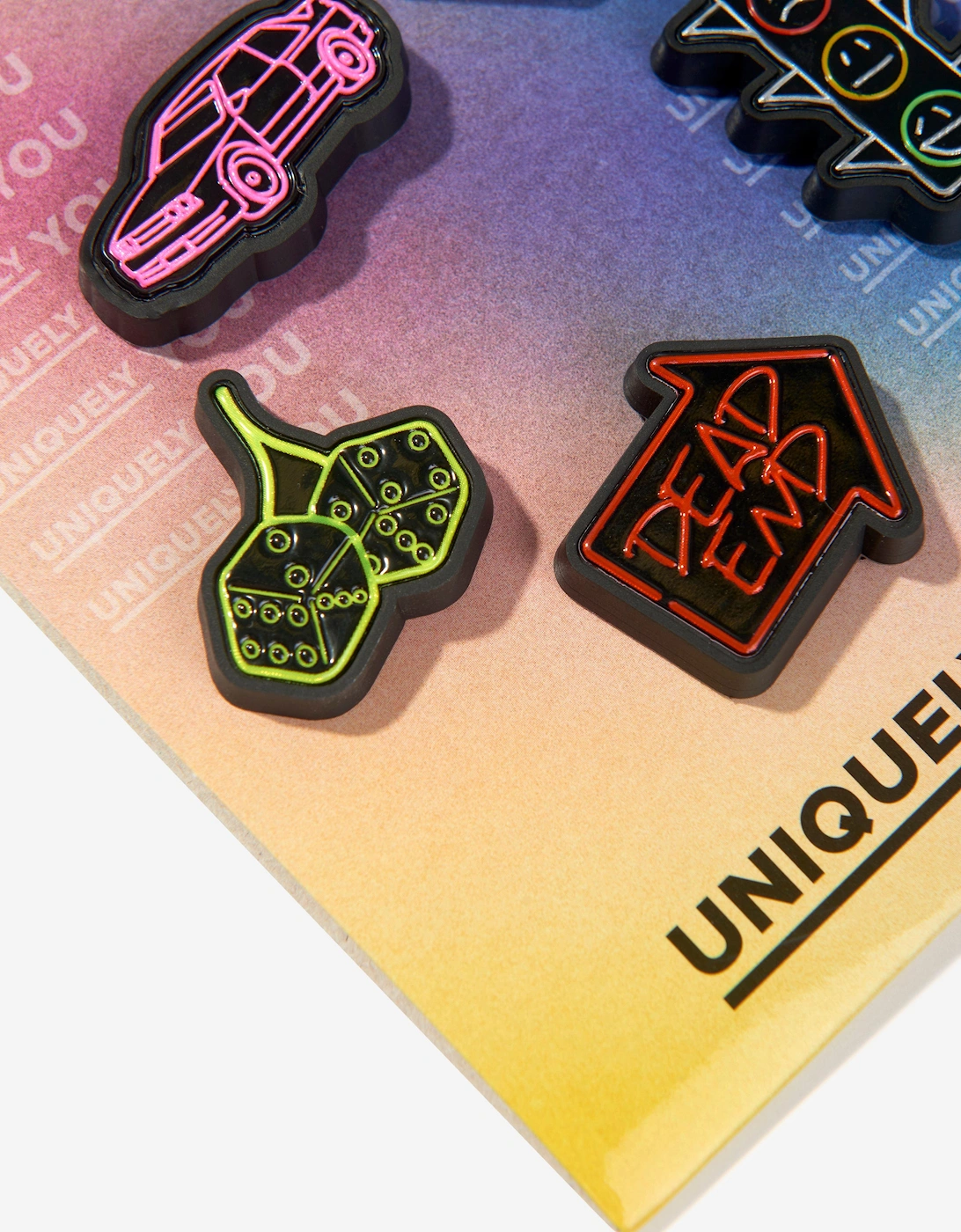 Kids Reflective Street Jibbitz™ Charm 5 Pack in Multicolour