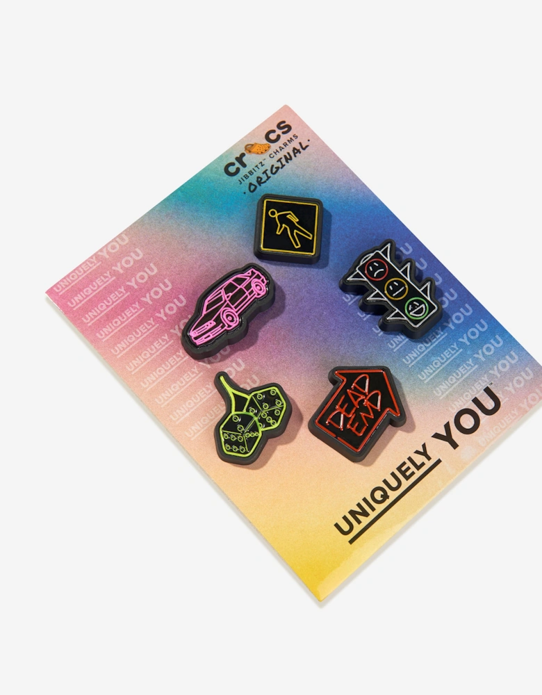 Kids Reflective Street Jibbitz™ Charm 5 Pack in Multicolour