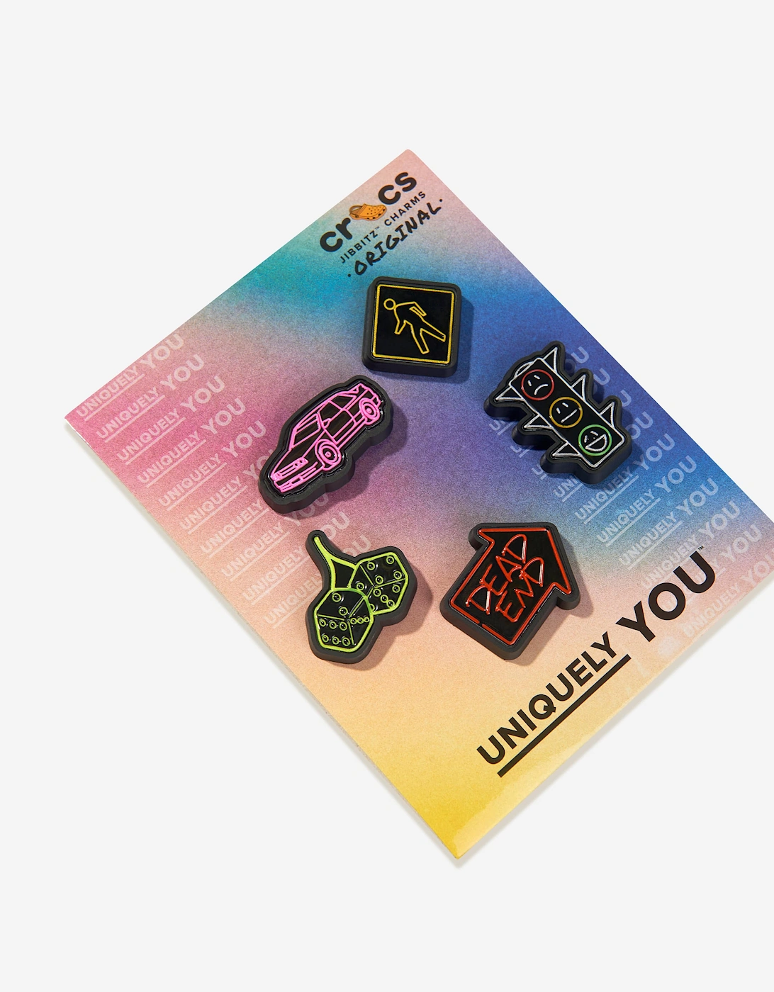 Kids Reflective Street Jibbitz™ Charm 5 Pack in Multicolour