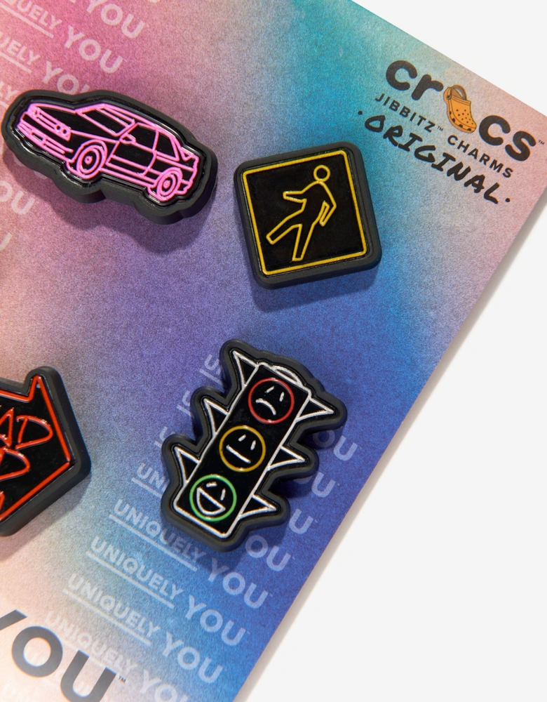 Kids Reflective Street Jibbitz™ Charm 5 Pack in Multicolour