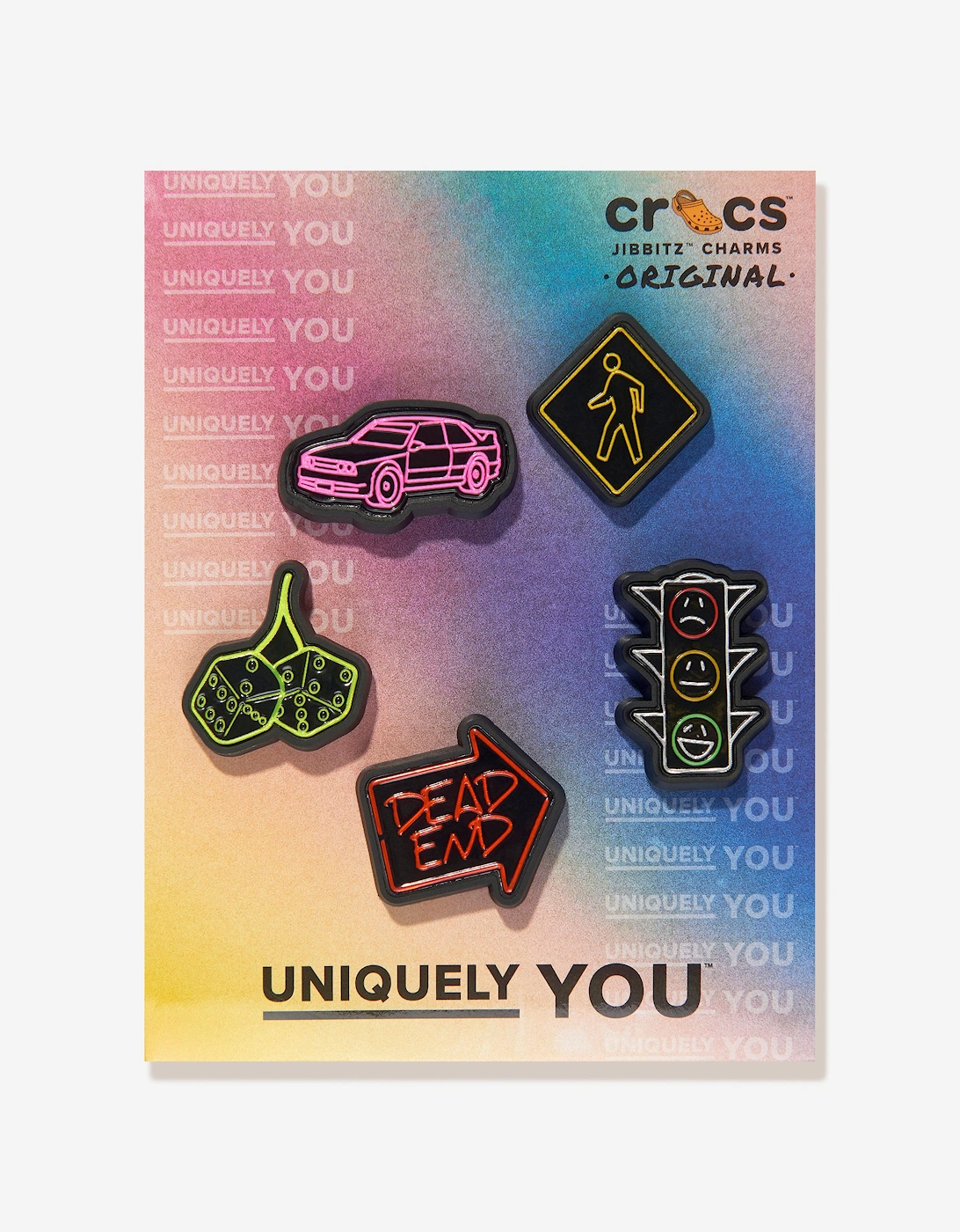 Kids Reflective Street Jibbitz™ Charm 5 Pack in Multicolour