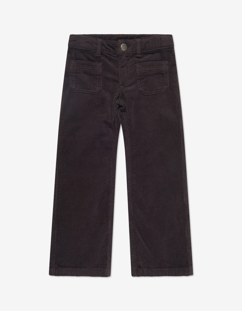 Girls Junon Wide Leg Trousers in Brown