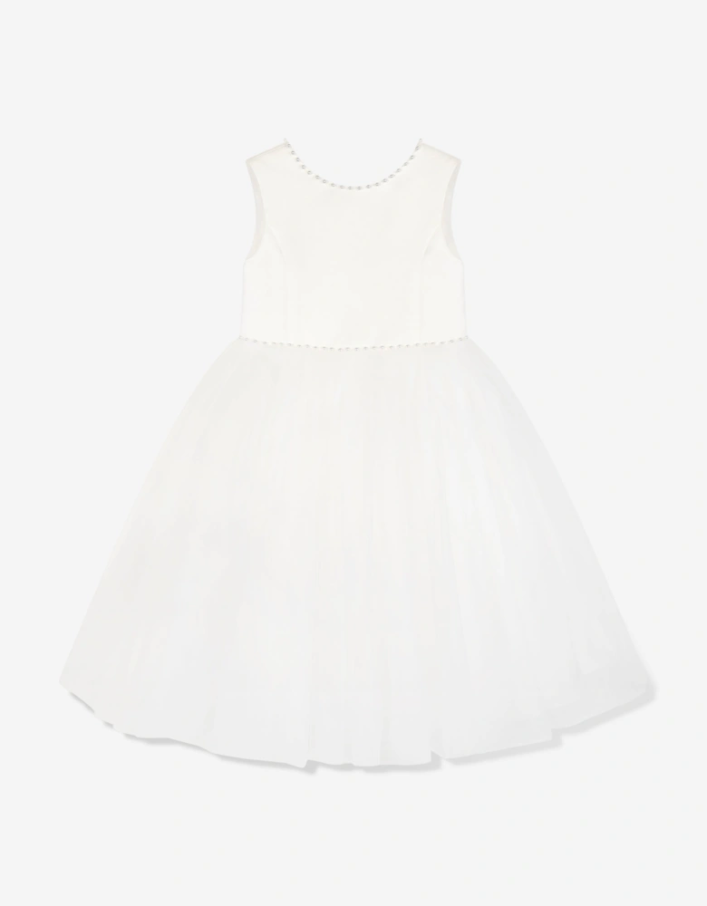 Girls Ceremonial Ballerina Length Dress in Ivory