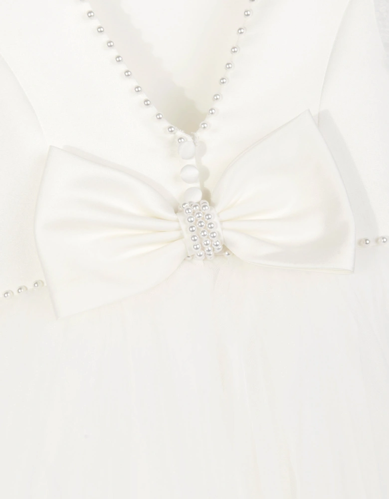Girls Ceremonial Ballerina Length Dress in Ivory