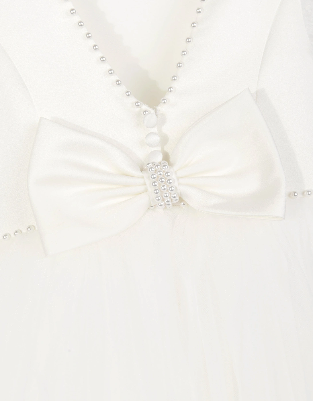 Girls Ceremonial Ballerina Length Dress in Ivory