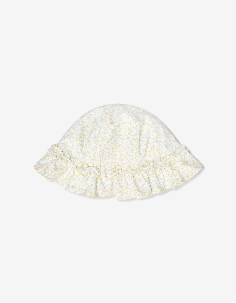 Baby Girls Bubble Romper and Hat in White