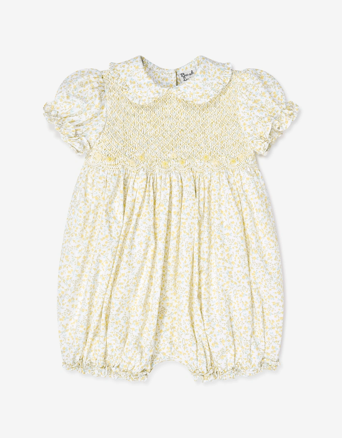 Baby Girls Bubble Romper and Hat in White