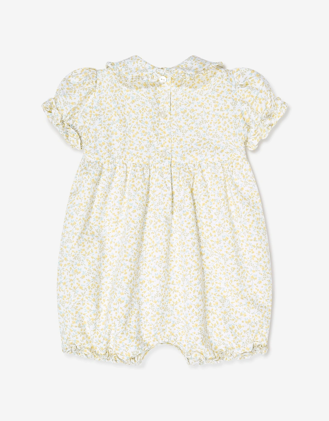 Baby Girls Bubble Romper and Hat in White