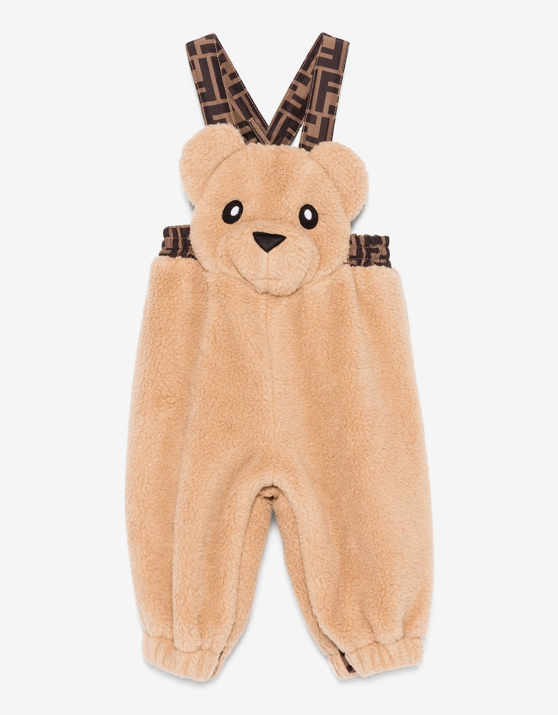 Baby Teddy Fleece Dungarees in Beige, 5 of 4