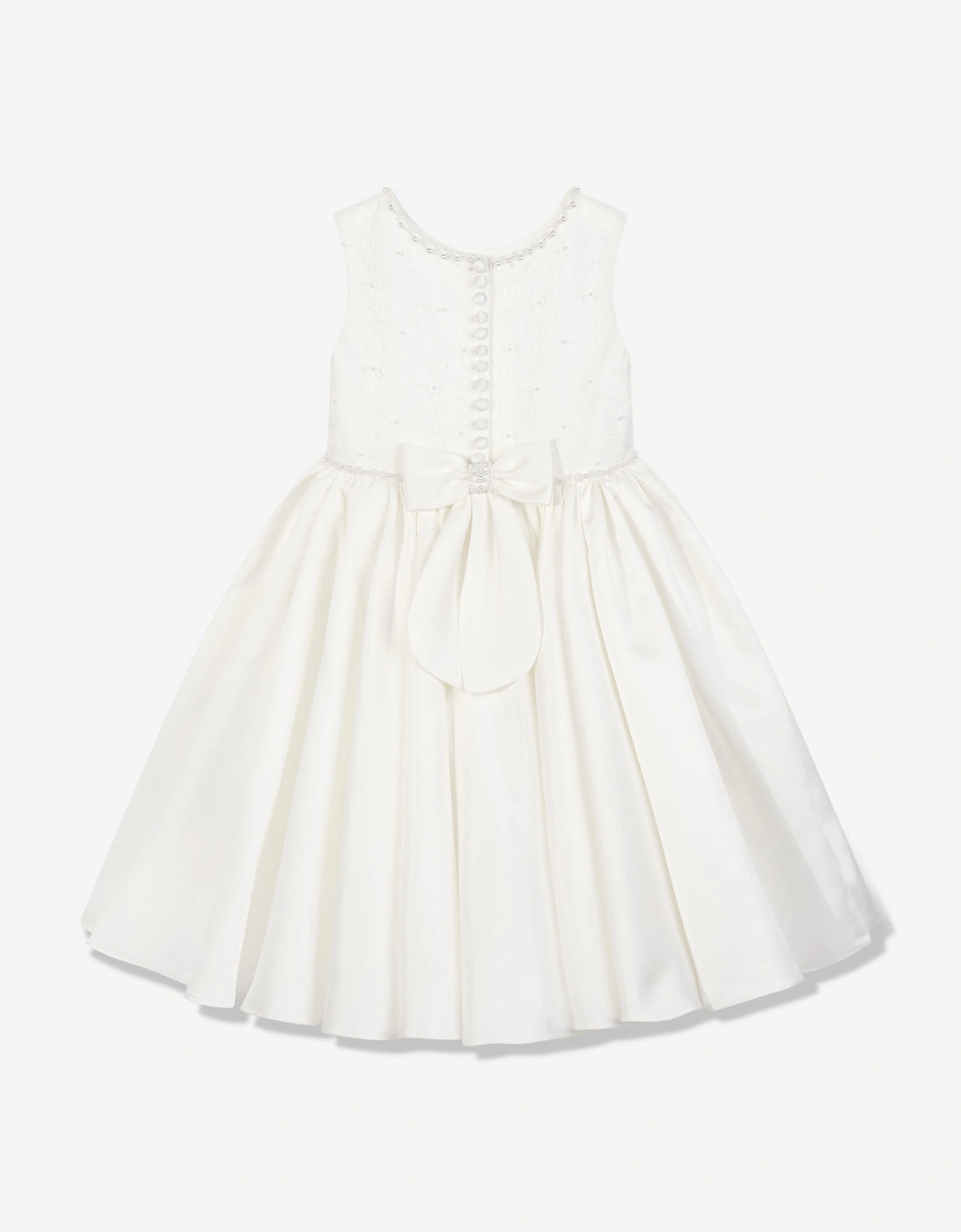 Girls Ceremonial Ballerina Length Dress in Ivory