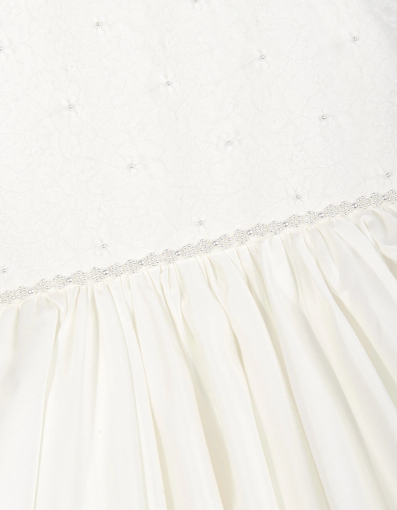 Girls Ceremonial Ballerina Length Dress in Ivory