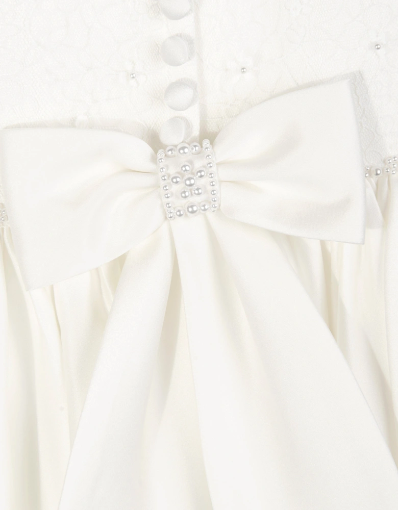 Girls Ceremonial Ballerina Length Dress in Ivory