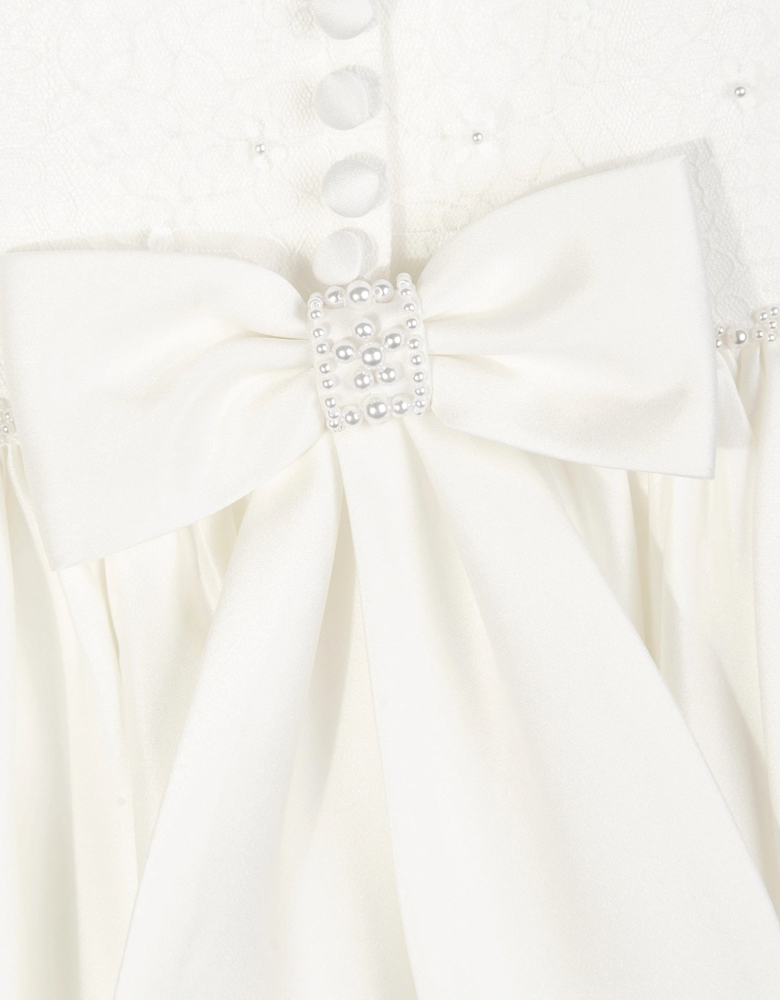 Girls Ceremonial Ballerina Length Dress in Ivory