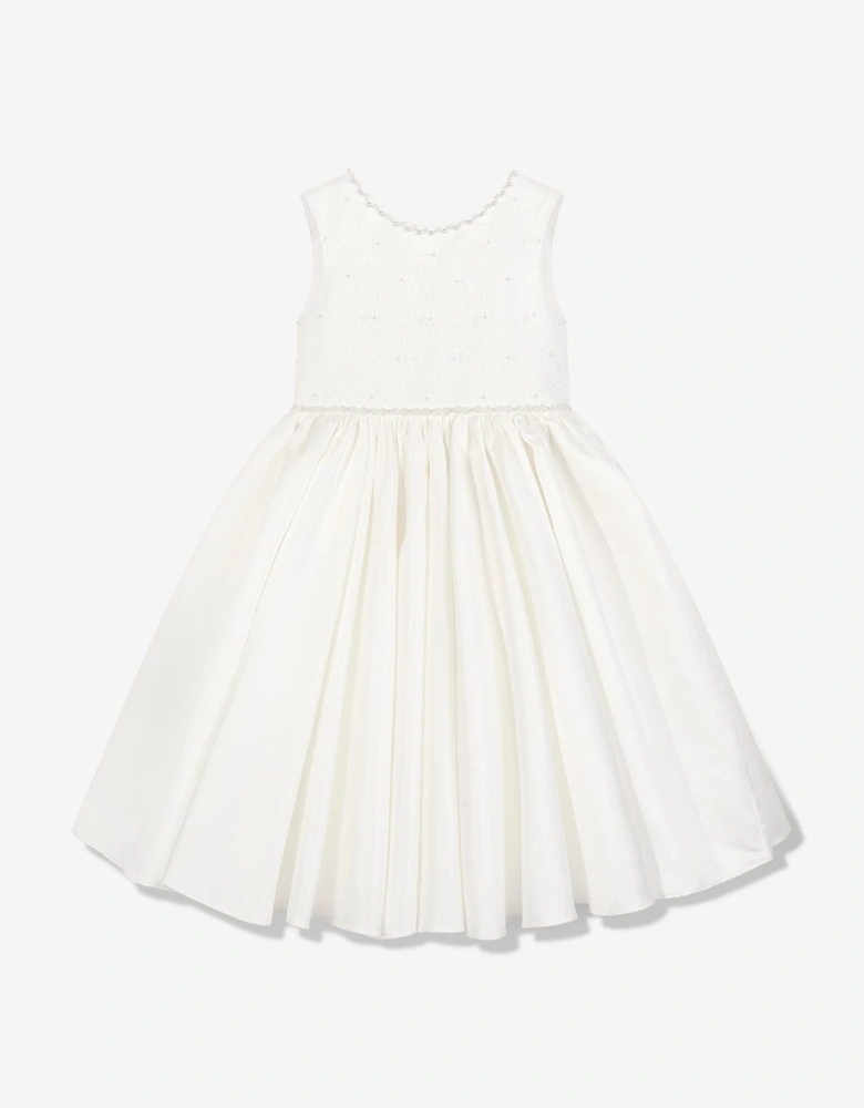 Girls Ceremonial Ballerina Length Dress in Ivory