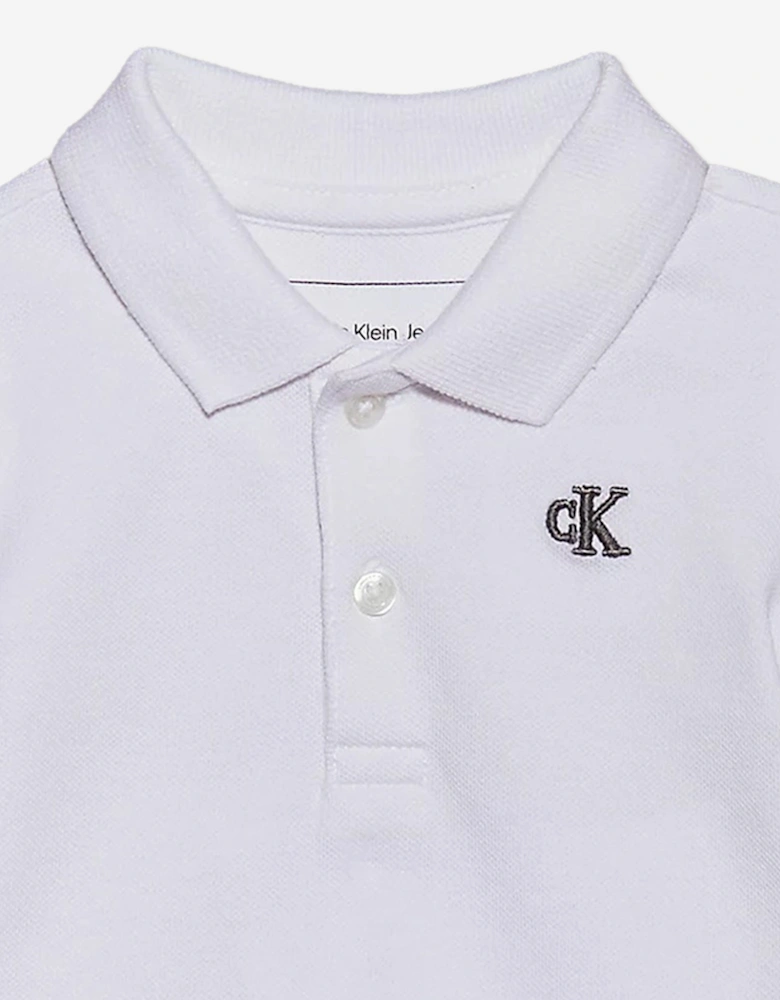Baby Boys Summer Pique Polo Shirt in White