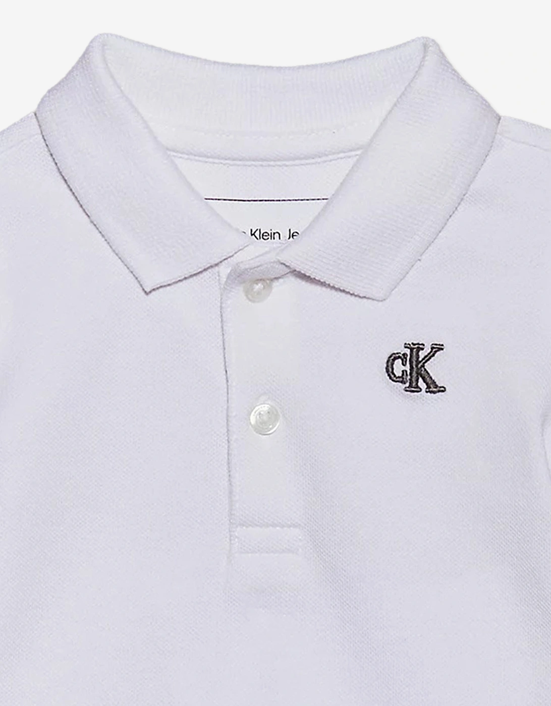 Baby Boys Summer Pique Polo Shirt in White