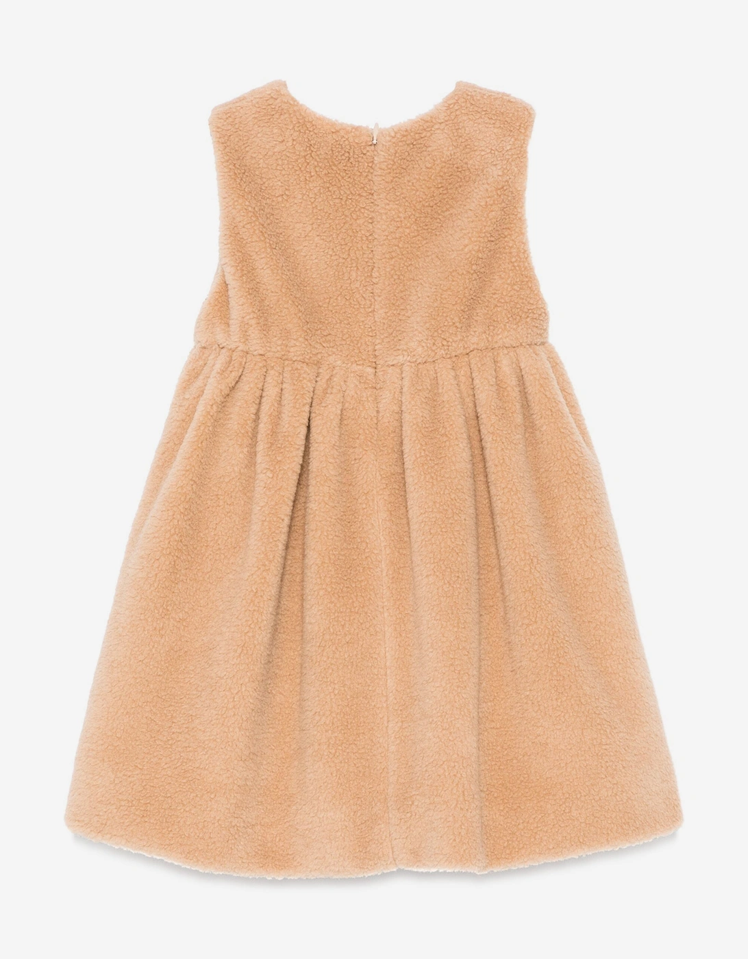 Baby Girls Teddy Fleece Dress in Beige
