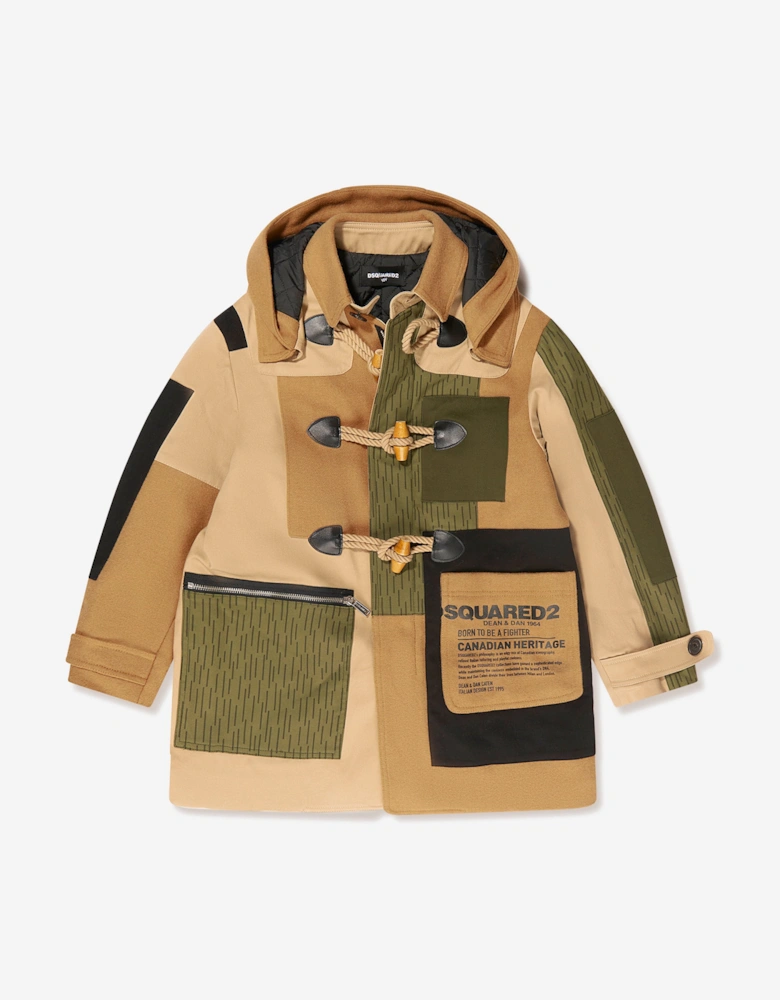 Boys Patch Hooded Duffle Coat